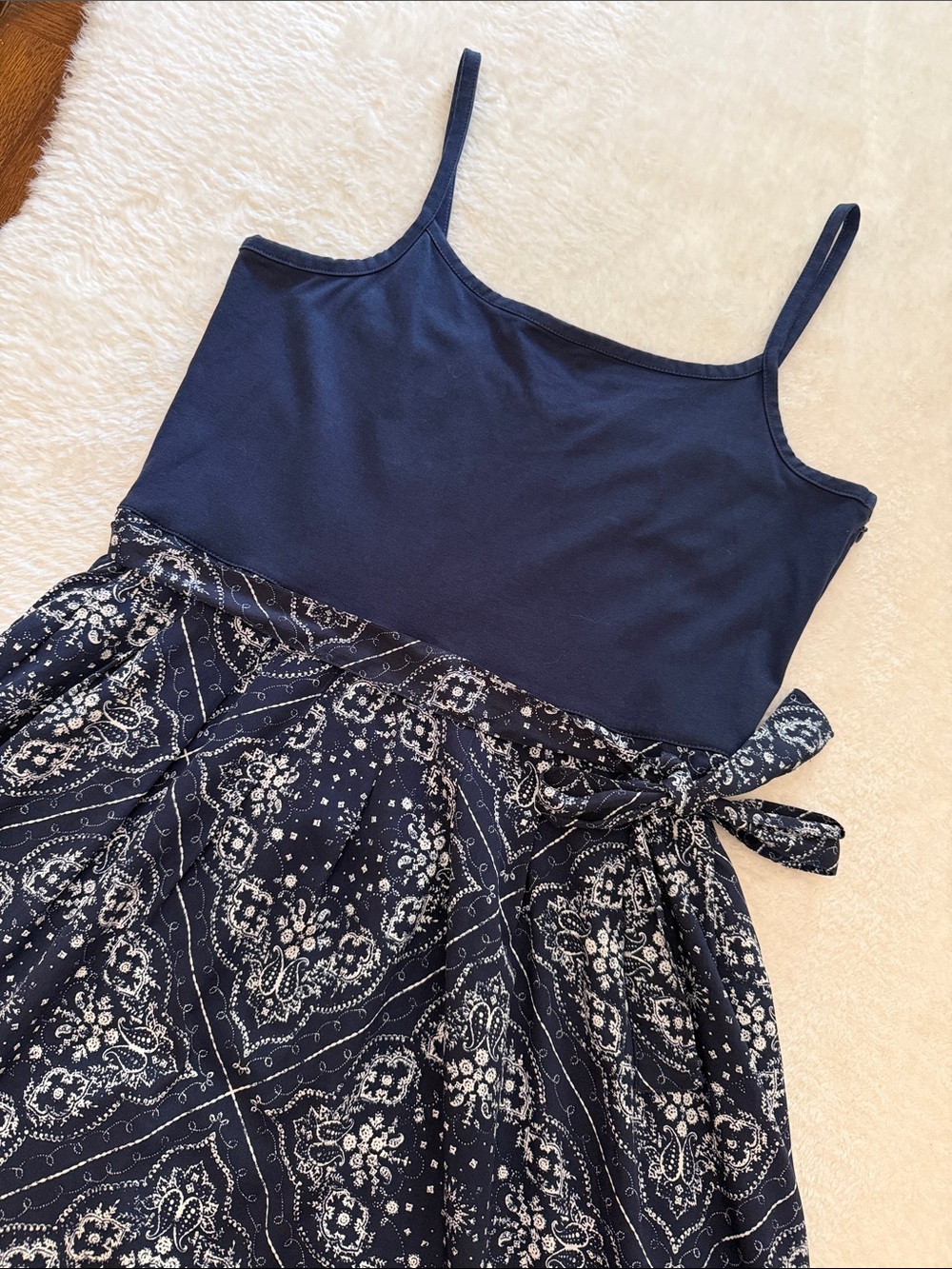 TOMMY HILFIGER Navy Spaghetti Strap Fit & Flare Dress